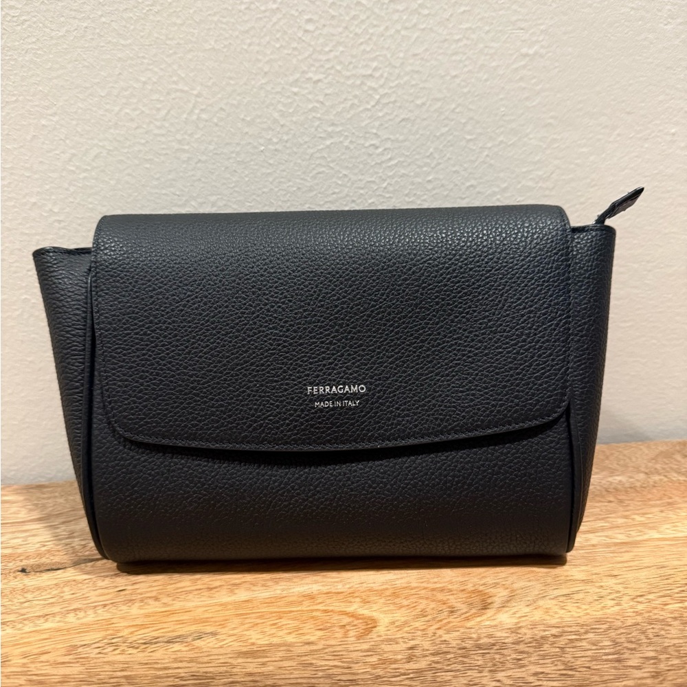 Salvatore Ferragamo Black Leather Belt Bag